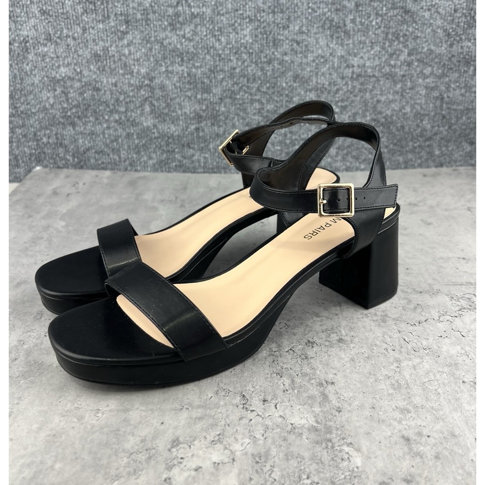 DREAM PAIRS Womens 11 Black Y2K Chunky Platform Block Heel Sandals Ankle Strap